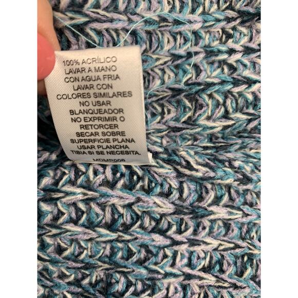 Harlow & Rose Sweater Womens Medium Blue V Neck Chunky Knit Pullover School Girl - Picture 6 of 8